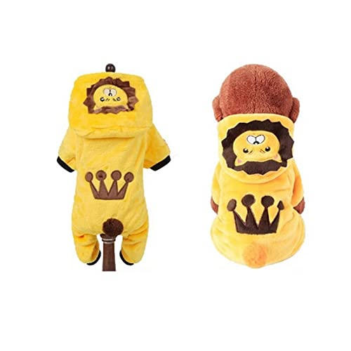 SUYGGCK Hundekleidung Haustierkleidung Weiche Warme Hunde Overall Kleidung Für Kleine Hunde Welpe Katzen Kleidung-Lion,XL von SUYGGCK