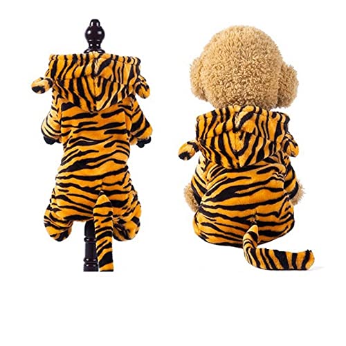 SUYGGCK Hundekleidung Haustierkleidung Weiche Warme Hunde Overall Kleidung Für Kleine Hunde Welpe Katzen Kleidung-Tiger,XL von SUYGGCK