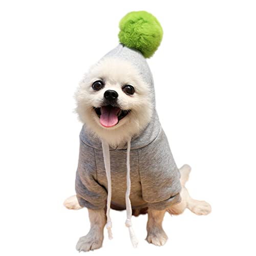 SUYGGCK Hundekleidung Hundekleidung Für Kleine Hunde Hoodies Warm Fleece Haustier Kleidung Welpe Katzen Kostümmanteljacke Anzug-Grey,Xs von SUYGGCK