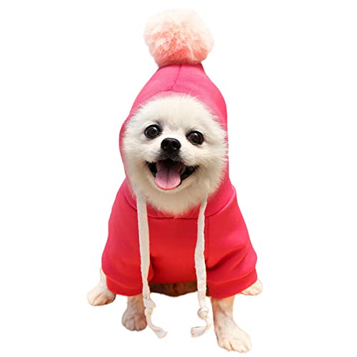 SUYGGCK Hundekleidung Hundekleidung Für Kleine Hunde Hoodies Warm Fleece Haustier Kleidung Welpe Katzen Kostümmanteljacke Anzug-Rose Red-1,Xs von SUYGGCK