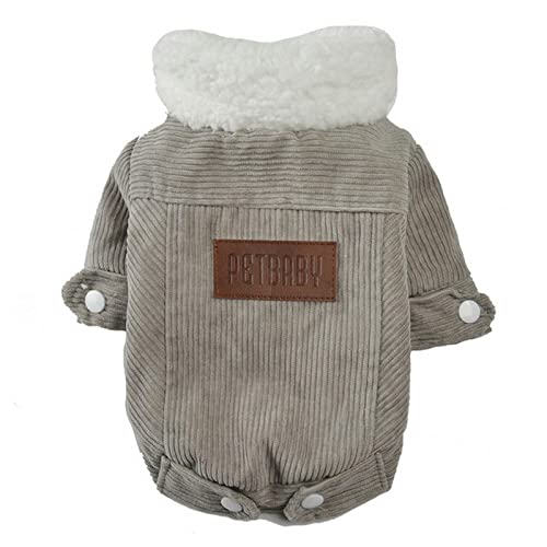 SUYGGCK Hundekleidung Hundekleidung Herbst Winter Welpe Haustier Hundemanteljacke Für Kleine Mittelgroße Hunde Verdicken Warme Kleidung Haustiere Kleidung-Gray,Xs von SUYGGCK