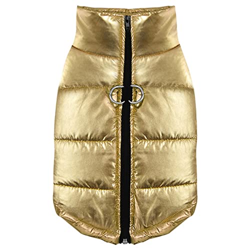 SUYGGCK Hundekleidung Kleidung Für Kleine Hunde wasserdichte Hunde Kleidung Welpe Haustier Jacke Winter Warmes Weste Hundemantel Kleidung-Gold,S von SUYGGCK