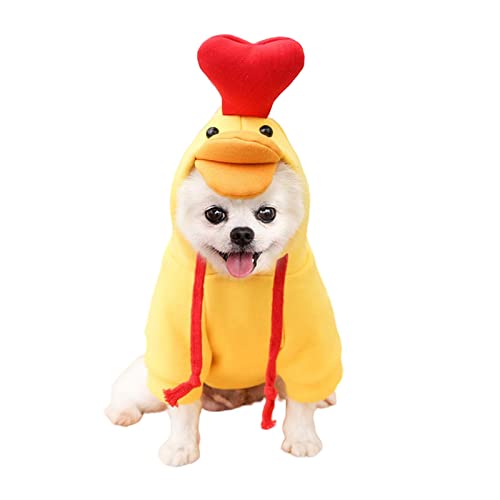 SUYGGCK Hundekleidung Süße Hundekleidung Für Kleine Hunde Hoodies Warmer Haustier Kleidung Welpe Katzen Kostümmantel Für Jackeanzug-5 Yellow Duck,L von SUYGGCK