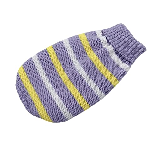 SUYGGCK Hundekleidung Warme Hundekleidung Für Kleine Mittelgroße Hunde Stricker Katzenpullover Haustier Kleidung Bulldogs Welpen Kostümmantel Winter Winter-Gray Stripe,M von SUYGGCK