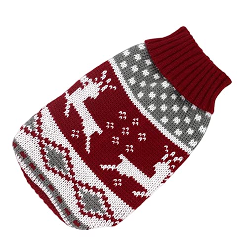 SUYGGCK Hundekleidung Warme Hundekleidung Für Kleine Mittelgroße Hunde Stricker Katzenpullover Haustier Kleidung Bulldogs Welpen Kostümmantel Winter Winter-Red Deer,Xs von SUYGGCK