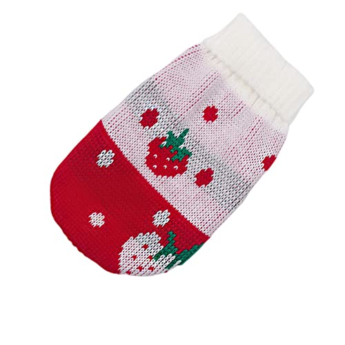 SUYGGCK Hundekleidung Warme Hundekleidung Für Kleine Mittelgroße Hunde Stricker Katzenpullover Haustier Kleidung Bulldogs Welpen Kostümmantel Winter Winter-Red Strawberry,L von SUYGGCK