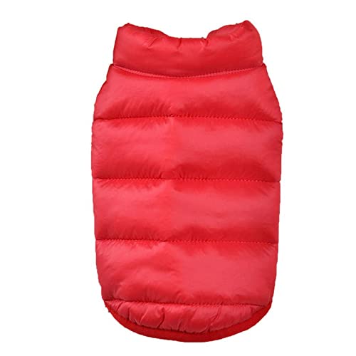 SUYGGCK Hundekleidung Warme Hundekleidung Winter Haustier Down Jacke Welpenmäntel Kleidung Für Kleine Mittelgroße Hunde Katzen Haustier Kostüm-Red,L von SUYGGCK