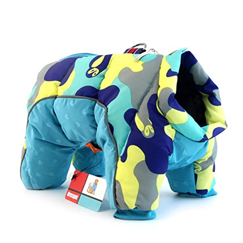 SUYGGCK Hundekleidung Winter Haustierhund Kleidung Super Warme Jacke Dicker Baumwollmantel wasserdichte Kleine Hunde Haustiere Kleidung Kleidung-Light Blue,L von SUYGGCK