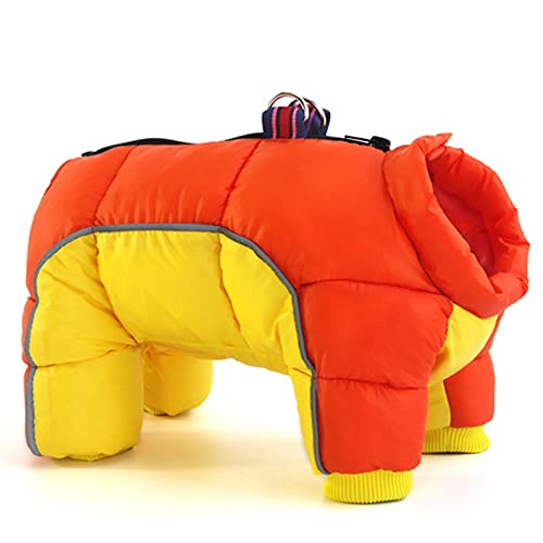 SUYGGCK Hundekleidung Winter Haustierhund Kleidung Super Warme Jacke Dicker Baumwollmantel wasserdichte Kleine Hunde Haustiere Kleidung Kleidung-Yellow Orange,4XL von SUYGGCK