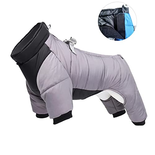 SUYGGCK Hundekleidung Winter Warm Dicker Haustierhundjacke wasserdichte Hundekleidung Für Kleine Mittelgroße Hunde Welpenmantelkleidung-Hook Loop Gray,L von SUYGGCK