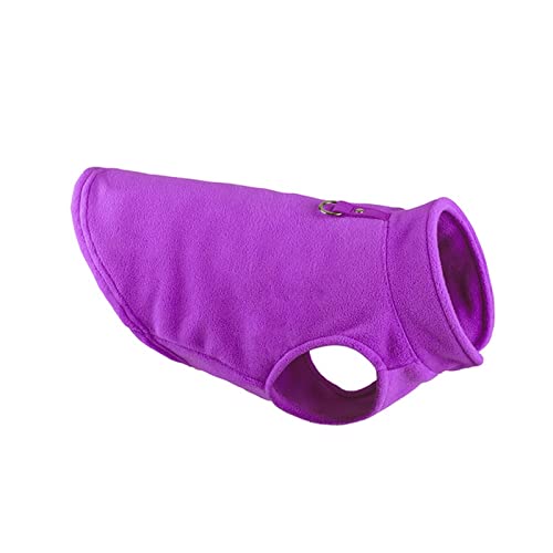 SUYGGCK Hundekleidung Winter Weiches Vlies Haustierhund Kleidung Welpe Kleidungsmantel Kostüme Jacke Für Kleine Hunde Weste-Purple,L von SUYGGCK