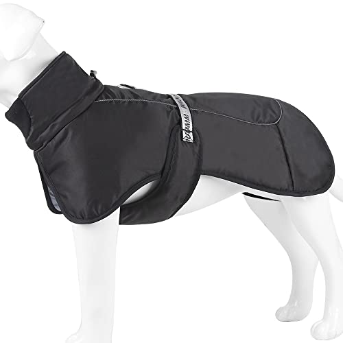 SUYGGCK Hundemantel Herbst- Und Winterdickte Warme Hundekleidung Mit Anpassungsschnalle-Black,3XL von SUYGGCK