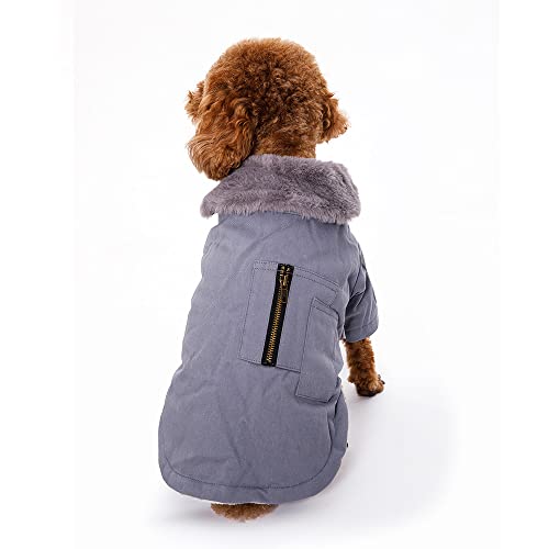 SUYGGCK Hundemantel Herbst- Und Winterfleece Und Dicke Hundekleidung Für Pommerianische VIP Teddy Bichon Dog Geeignet-Haze Blue,M von SUYGGCK