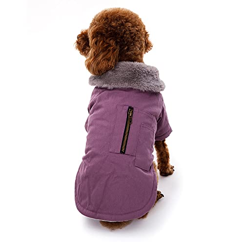 SUYGGCK Hundemantel Herbst- Und Winterfleece Und Dicke Hundekleidung Für Pommerianische VIP Teddy Bichon Dog Geeignet-Purple,XL von SUYGGCK