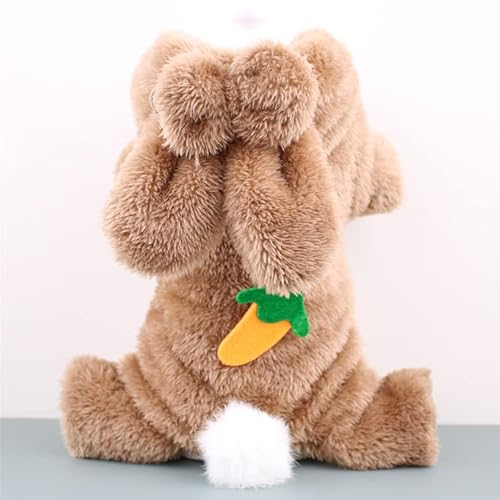 SUYGGCK Hundemantel Mode Bunny Form Haustier Kleidung Warm Koralle Vlies Hundekleidung Für Kleine Hunde-Brown,S von SUYGGCK