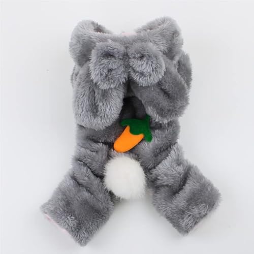 SUYGGCK Hundemantel Mode Bunny Form Haustier Kleidung Warm Koralle Vlies Hundekleidung Für Kleine Hunde-Gray,XL von SUYGGCK