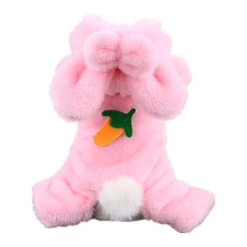 SUYGGCK Hundemantel Mode Bunny Form Haustier Kleidung Warm Koralle Vlies Hundekleidung Für Kleine Hunde-Pink,S von SUYGGCK