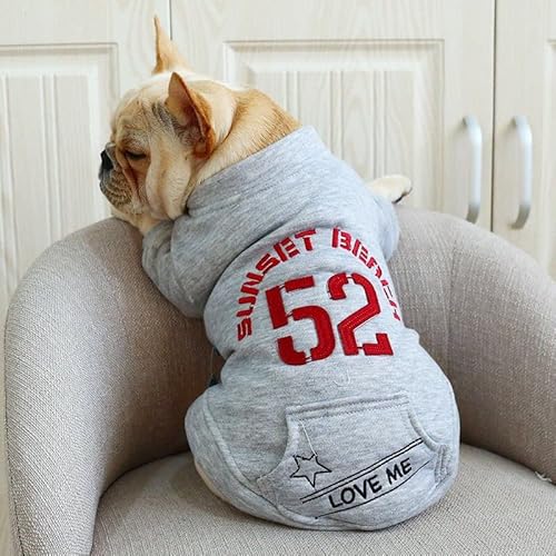 SUYGGCK Hundemantel Mode Fleece Pet Sweatshirt Komfortable Warme Haustierkleidung Für Katzen Und Welpen-Gray,L von SUYGGCK