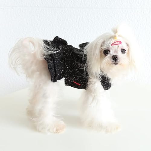 SUYGGCK Hundemantel Niedliche Bogenfarbharntier Rock Herbst Und Winter Warme Haustierkleidung Geeignet Für Katzen Und Hunde-Black,XL von SUYGGCK