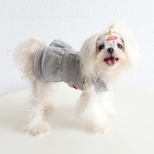 SUYGGCK Hundemantel Niedliche Bogenfarbharntier Rock Herbst Und Winter Warme Haustierkleidung Geeignet Für Katzen Und Hunde-Gray,XL von SUYGGCK