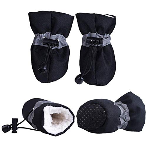 4pcs Winter Thick Warm Pet Hund Schuhe Anti-Rutsch wasserdichte Regen Schnee Stiefel Schuhe für Hündchen Socken Booties Pet Paw Care-B2_1_1 von SUYIN