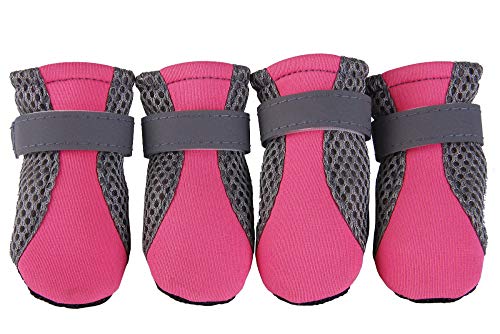 Haustier Hund Schuhe Welpe Chihuahua Regen Stiefel wasserdichte Stiefel Outdoor weiche Sohle Katze-Rose_L. von SUYIN