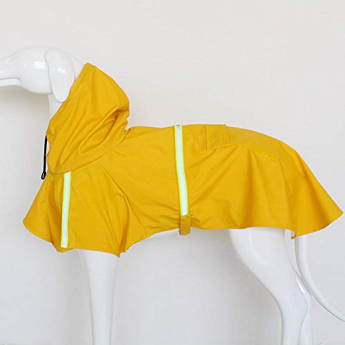 SUYIN Outdoor Großer Hund Regenmantel Wasserdichter Hund Regenmantel Reflektierende Hund Regenjacke Sicherheit Regenbekleidung Labrador Poncho Kleidung-Gelb_L. von SUYIN