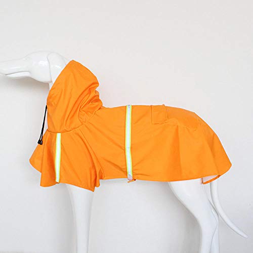 SUYIN Outdoor Großer Hund Regenmantel Wasserdichter Hund Regenmantel Reflektierende Hund Regenjacke Sicherheit Regenbekleidung Labrador Poncho Kleidung-Orange_4XL von SUYIN