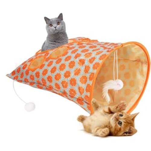 Cat Tunnel, Pet Cat Play Tunnel with Plush Ball,Cat Tunnel Bags for Indoor Cats, Foldable Cat Tubes and Tunnels for Cats, Guinea Pigs, Rabbits, Puppies von SUYOPPM