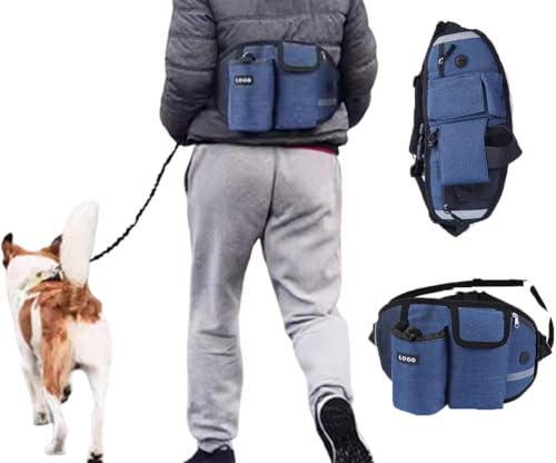 SUYUKU Hund Walking Bag Hohes Volumen Hundeleckerli Tasche wasserdichte Hund Training Tasche Verstellbare Hundespaziergang Taille Pack für Hunde (Blau) von SUYUKU