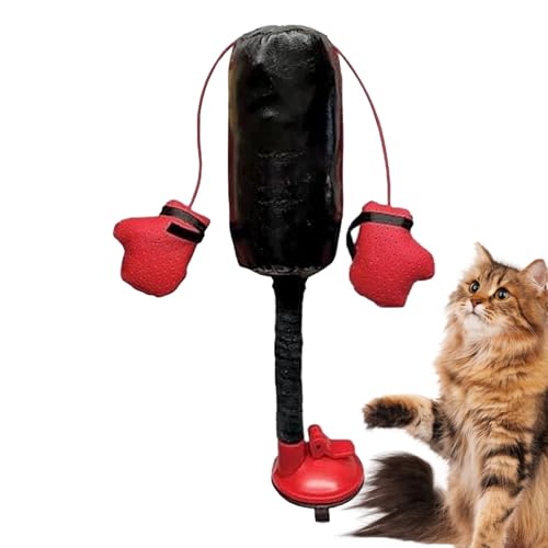 SVCEQZE Boxsack mit Handschuhen, Katzenspielzeug, interaktives Katzen-Boxsack-Spielzeug, einzigartiges -Haustier-Boxsack, Übungs-Teaser, Spielzeug für Haustiere, Boxsack, Katzenminze, Spielzeug, von SVCEQZE