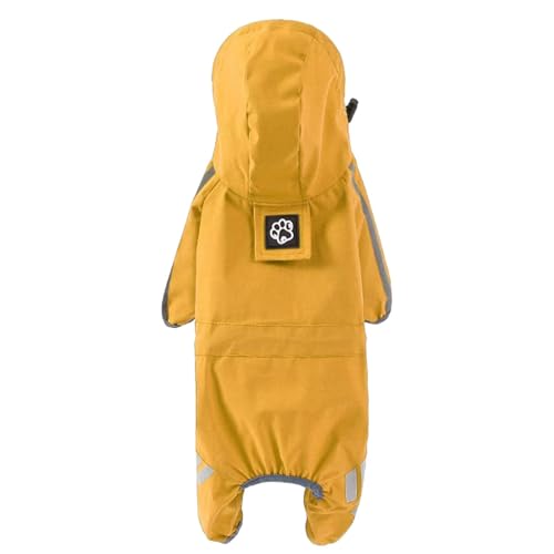 SVCEQZE Hunde-Regenmantel, wasserdichte Regenjacke mit Kapuze, leichte Haustier-Regenjacke, Kleidung, 4 Beine, Regenmäntel für Hunde und Katzen von SVCEQZE