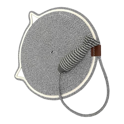 SVCEQZE Kratzpads Teppich, natürliches Baumwollseil Katzenkratzpad, Katzenkratzmatte, runde horizontale Boden-Katzenkratzpads, Möbelschutz, Katzenkratzspielzeug, 50 cm von SVCEQZE