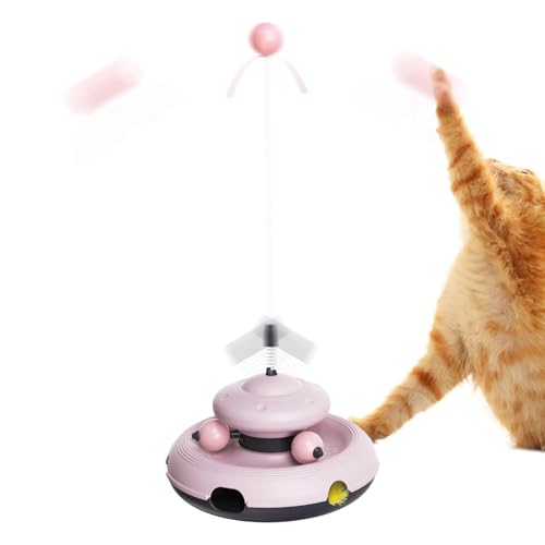 SVCEQZE Plattenspieler Ballspielzeug, Cat Track Toy | Buntes interaktive Katzenspielzeug - Tragbare Tierartikel, lustige Tierausbildungsballspiele für Zuhause, Reisen von SVCEQZE