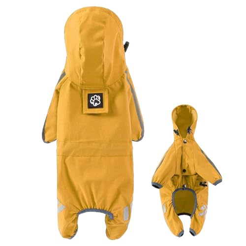 SVCEQZE Regenjacke für Hunde, wasserdicht, reflektierende Streifen, Regenmantel, Poncho mit 4 Beinen, für kleine, mittelgroße und große Hunde von SVCEQZE