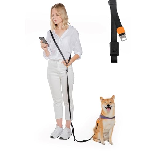 SVD.PET 3-in-1-Hundeleine, vielseitige Crossbody-Hundeleine mit leicht zu öffnender Schnalle, einfach an Ihren Körper und Handgelenk anzupassen, zum Spazierengehen, Joggen und Laufen Ihres Hundes von SVD.PET