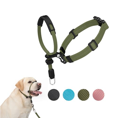 SVD.PET Hundehalfter für einfachere Spaziergänge, kaufester Schutz für mehr Komfort, einfaches Design, einfach zu tragen und anzupassen (mittlere Größe für kleine und mittelgroße Hunde, Armeegrün) von SVD.PET