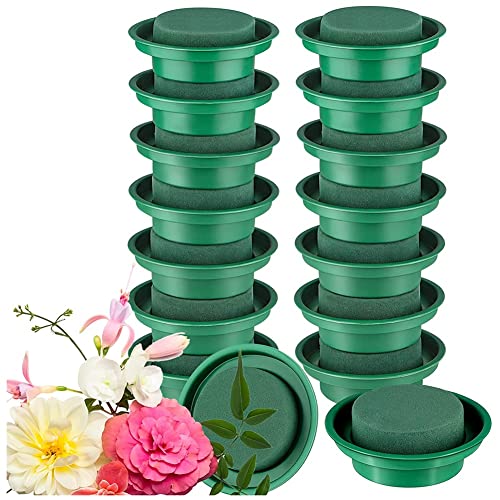 SVRITE 16 Packungen Blumen Schaum Rund in Schalen Mach Es Selbst Blumen Arrangement Kit Gr¨¹Ne Runde Nass Blumen Schaum Bl?Cke f¨¹r von SVRITE