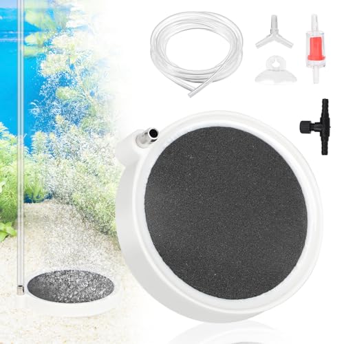 SWAWIS Sprudelstein für Aquarium Luftstein Aquarium Luftausströmer Sauerstoff Aquarium Sprudelstein mit Luftschlauch Aquarium Luftstein für gelösten Sauerstoff Super Tiny Bubbles (100mm, Schwarz) von SWAWIS