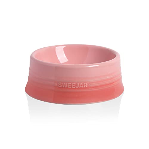 Sweejar Gradient Hundenapf, Keramik Hundefutterschale für mittelgroße Hunde und Katze, Porzellan Haustier Schüssel für Futter und Wasser 510.3 g (Farbverlauf Rosa) von Sweejar