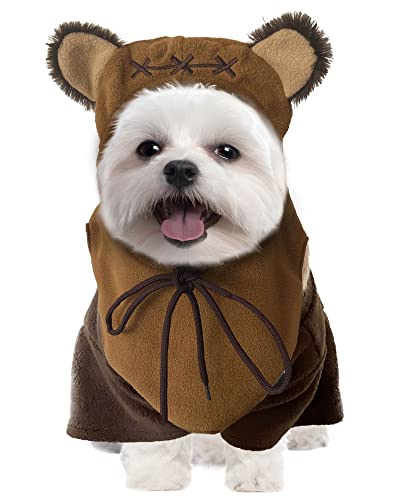 Bär Haustier Kostüm Ohren Hut Pullover Pelzkleidung Katzenbekleidung Niedlich Halloween Cosplay Kostüme für Hunde Katzen (Groß) von SWEET MAX