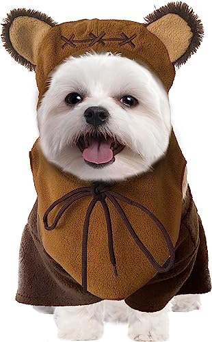 Bär Haustierkostüm Ohren Hut Pullover Pelzige Kleidung Niedlich Halloween Hund Cosplay Kostüme für kleine, mittelgroße und große Hunde Katzen (EW - Bär Haustierkostüm, X-Large) von SWEET MAX