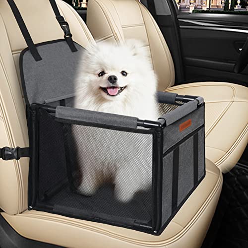 SWIHELP Dog Seat Puppy Portable Pet Booster Car Seat with Clip-on Safety Leash and PVC Frame, Anti-Collapse, Perfect for Small Pets von SWIHELP