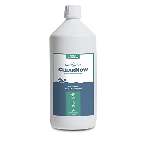 swimcare® ClearNow - 1 Liter - Sofort klareres Teichwasser - Für klareres Wasser ohne Schwebealgen im Schwimmteich - Sofortige Wirkung, schnelles Aufklaren, reduziert Schadstoffe von SWIMCARE