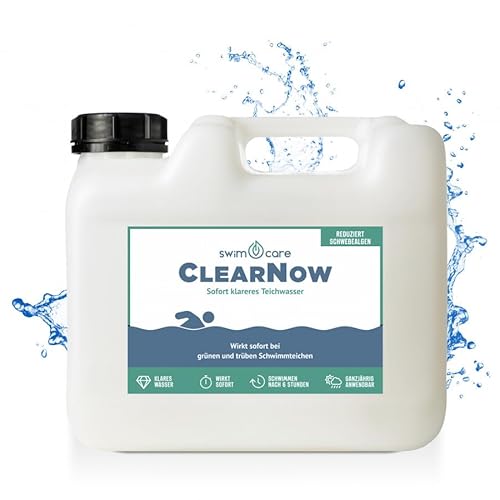 swimcare® ClearNow - 20 Liter - Sofort klareres Teichwasser - Für klareres Wasser ohne Schwebealgen im Schwimmteich - Sofortige Wirkung, schnelles Aufklaren, reduziert Schadstoffe von SWIMCARE