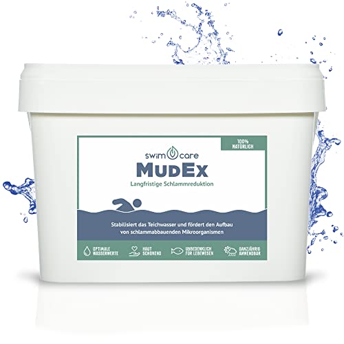 swimcare® MudEx - 10 kg - Langfristige Schlammreduktion im Schwimmteich - Mineralisch und natürlich, unschädlich, schonend - Fördert schlammabbauende Mikroorganismen - Reduziert Teichschlamm und Algen von SWIMCARE