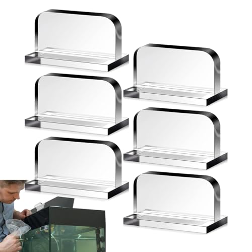 SWZA 6 Stück klare Acryl-Aquarium-Deckelgriffe, transparente Ziehgriffe, Selbstklebender Tankdeckel-Ersatzgriff für Aquariumdeckel von SWZA