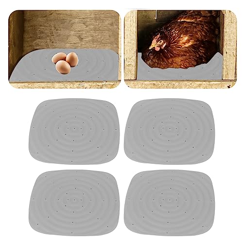 SWZA Hühner-Nistkasten-Pads, waschbare Nistkasten-Einlagen aus Kunststoff, Hühner-Nistkasten-Pads zum Eierlegen, 4 Stück (Grau) von SWZA