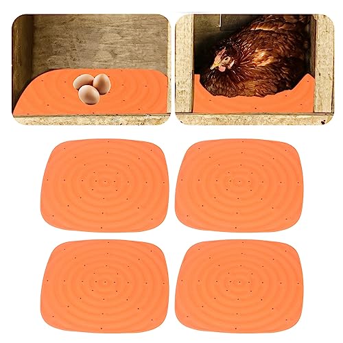 SWZA Hühner-Nistkasten-Pads, waschbare Nistkasten-Einlagen aus Kunststoff, Hühner-Nistkasten-Pads zum Eierlegen, 4 Stück (Orange) von SWZA