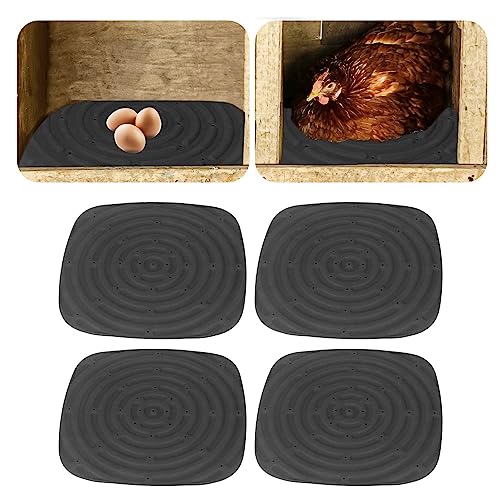 SWZA Hühner-Nistkasten-Pads, waschbare Nistkasten-Einlagen aus Kunststoff, Hühner-Nistkasten-Pads zum Eierlegen, 4 Stück (Schwarz) von SWZA